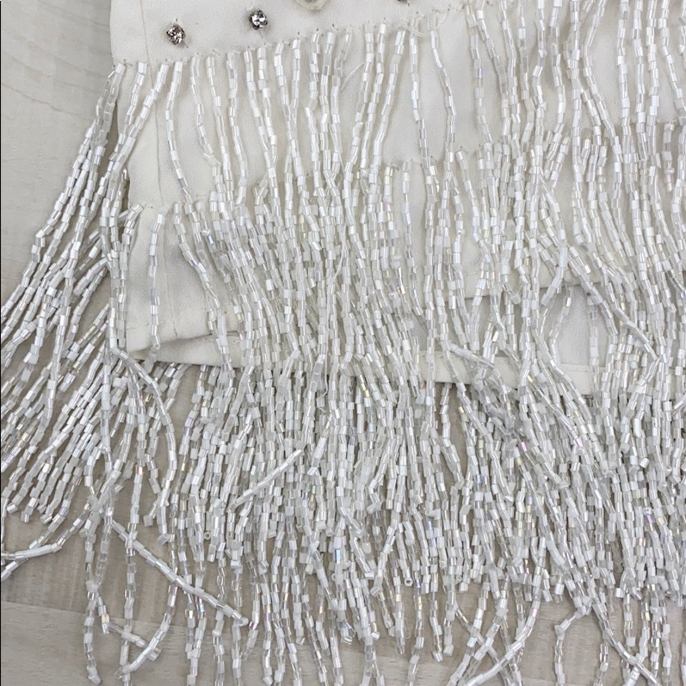 LPA ELISE FRINGE MINI SKIRT Beaded Rhinestone - Picture 5 of 12